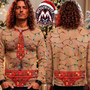 Funny Hairy Torso Xmas Lights Red Tie 2026 Personalized Christmas Ugly Christmas Sweater Gift For Men And Women