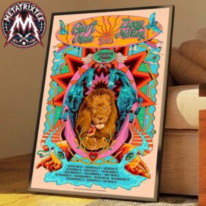 Gov’t Mule Official Poster For The Dreaming The Same Dream Tour 2026 Art By Jonas Santos Start On September 23rd To October 17th Premium Poster Canvas
