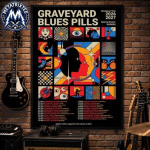Graveyard And Blues Pills European Tour Schedule Poster Kick Off On November 27 2026 In Gothenburg To March 27 2027 In London Durable Poster Canvas