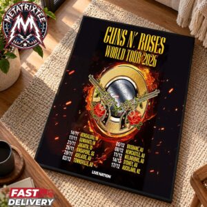 Guns N Roses Asia And Australasia World Tour 2026 Start On Nov 14 In Bengaluru IN To Dec 17 In Auckland NZ Professional Poster Canvas