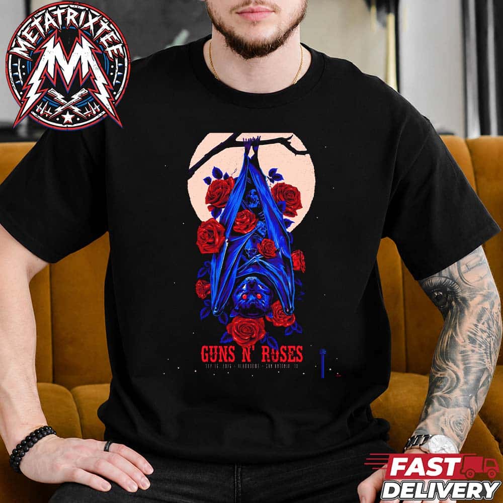 Guns N Roses San Antonio World Tour 2026 Tonight Poster For Alamodome In Texas On September 16 2026 Short Black T-Shirt Guns N Roses San Antonio World Tour 2026 Tonight Poster For Alamodome In Texas On September 16 2026 Short Black T-Shirt