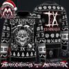Ice Nine Kills Every Trick In The Book Album Artwork Horror Characters And Thorn Twig Logo Green Knitted 2026 Knitted Ugly Christmas Sweater