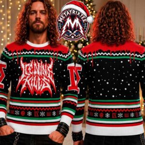 Ice Nine Kills Metal Band Logo Blood Drip Pattern Holiday Christmas Xmas Ugly Christmas Sweater