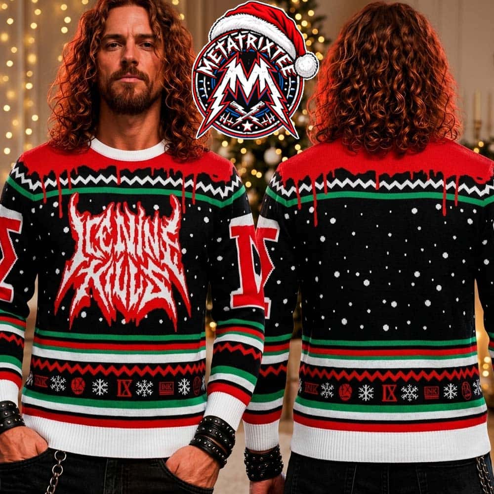 Ice Nine Kills Metal Band Logo Blood Drip Pattern Holiday Christmas Xmas Ugly Christmas Sweater Ice Nine Kills Metal Band Logo Blood Drip Pattern Holiday Christmas Xmas Ugly Christmas Sweater