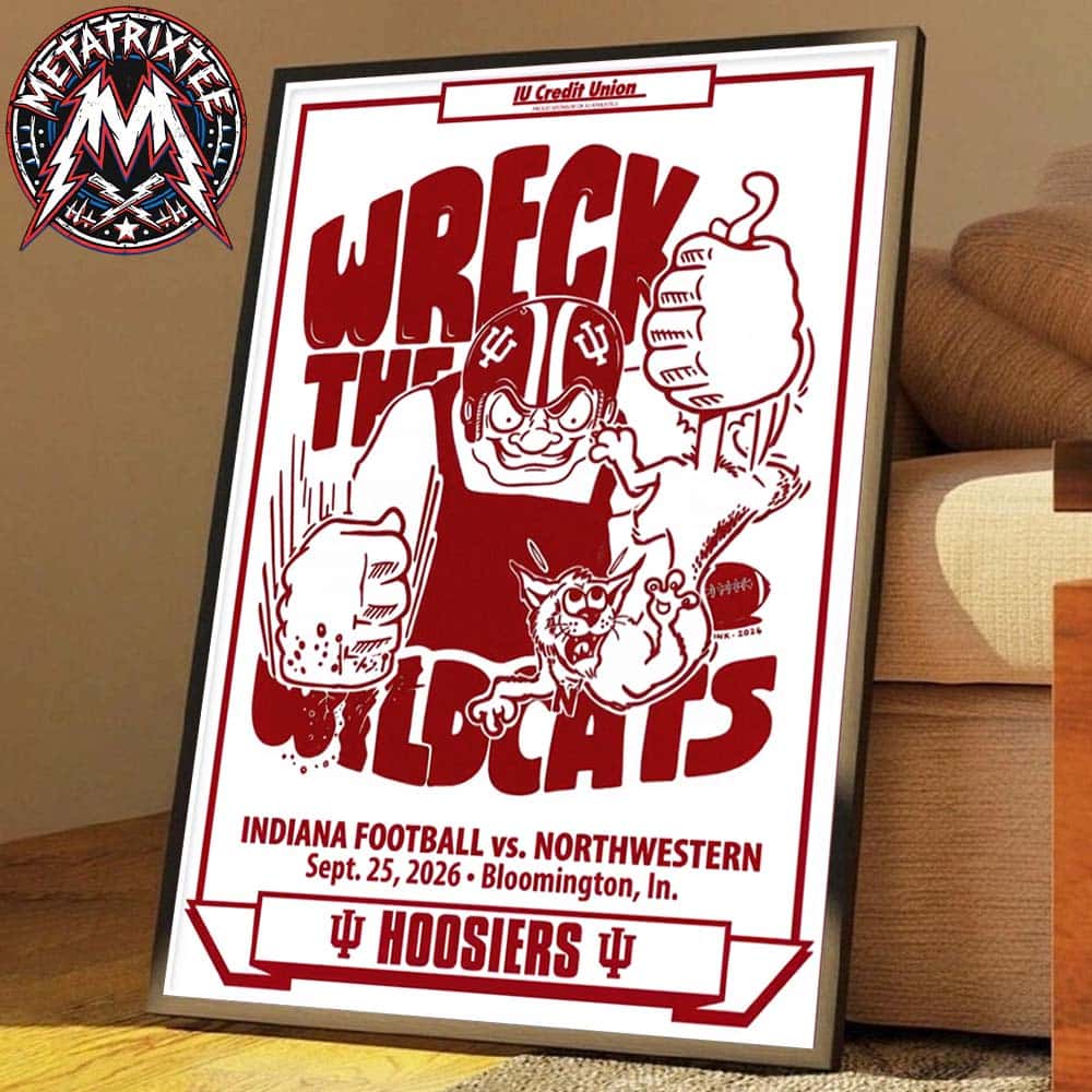 Indiana Hoosiers Vs Northwestern Wildcats Matchup Poster Week 4 In Bloomington IN On September 25 2026 Premium Poster Canvas Indiana Hoosiers Vs Northwestern Wildcats Matchup Poster Week 4 In Bloomington IN On September 25 2026 Premium Poster Canvas