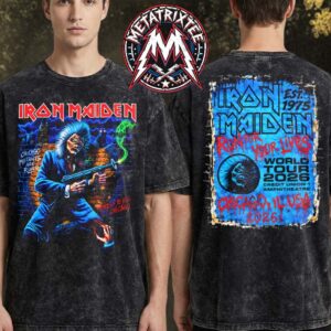 Iron Maiden Chicago Run For Your Lives World Tour 2026 Event Tee For September 22 At The Credit Union 1 Amphitheatre In Tinley Park Illinois Washed T-Shirt
