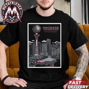 Johnny Blue Skies Tonight Poster For Seattle WA And The Dark Clouds On September 18 2026 At Climate Pledge Arena Short Black T-Shirt