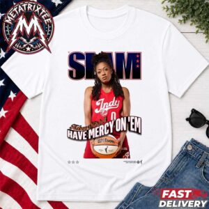 Kelsey Mitchell Have Mercy On’Em Team Indiana Fever Cover Tee SLAM 264 Magazine Short White T-Shirt