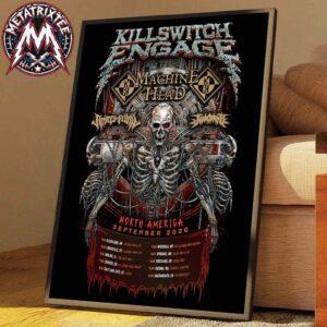 Killswitch Engage North America September Tour 2026 Kicks Off In Cleveland To Sacramento High-Quality Poster Canvas