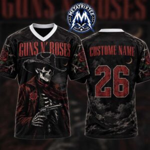 Live Concert Poster For Guns N Roses World Tour 2026 On September 9 2026 At Globe Life Field In Arlington Texas Football Jersey Shirt