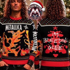 Metallica Load Album Artwork I’m Bleeding Glee Graphic 2026 Knitted Ugly Christmas Sweater
