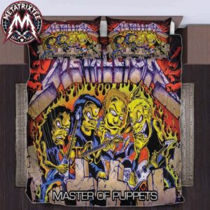 Metallica Master Of Puppets Fiery Caricature Rock Art Bedding Set & Duvet Cover