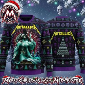 Metallica My Friend of Misery Embracing Ghost Skeleton Knitted Ugly Christmas Sweater Gift For Holiday 2026