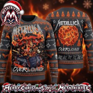 Metallica Overload Skull Flame Burst Dumpster 2026 Gift For Fan Knitted Ugly Christmas Sweater