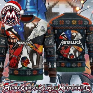 Metallica Shattered Album Art Discography Collage XMAS Collectors Edition Ugly Christmas Sweater