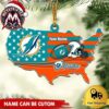 Miami Dolphins Helmet Football Texture Est 1966 Custom Name XMAS 2026 Holiday Ornament