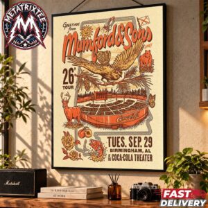 Mumford And Sons Birmingham Prizefighter Tour For September 29 2026 At The Coca-Cola Amphitheater In Alabama Premium Poster Canvas