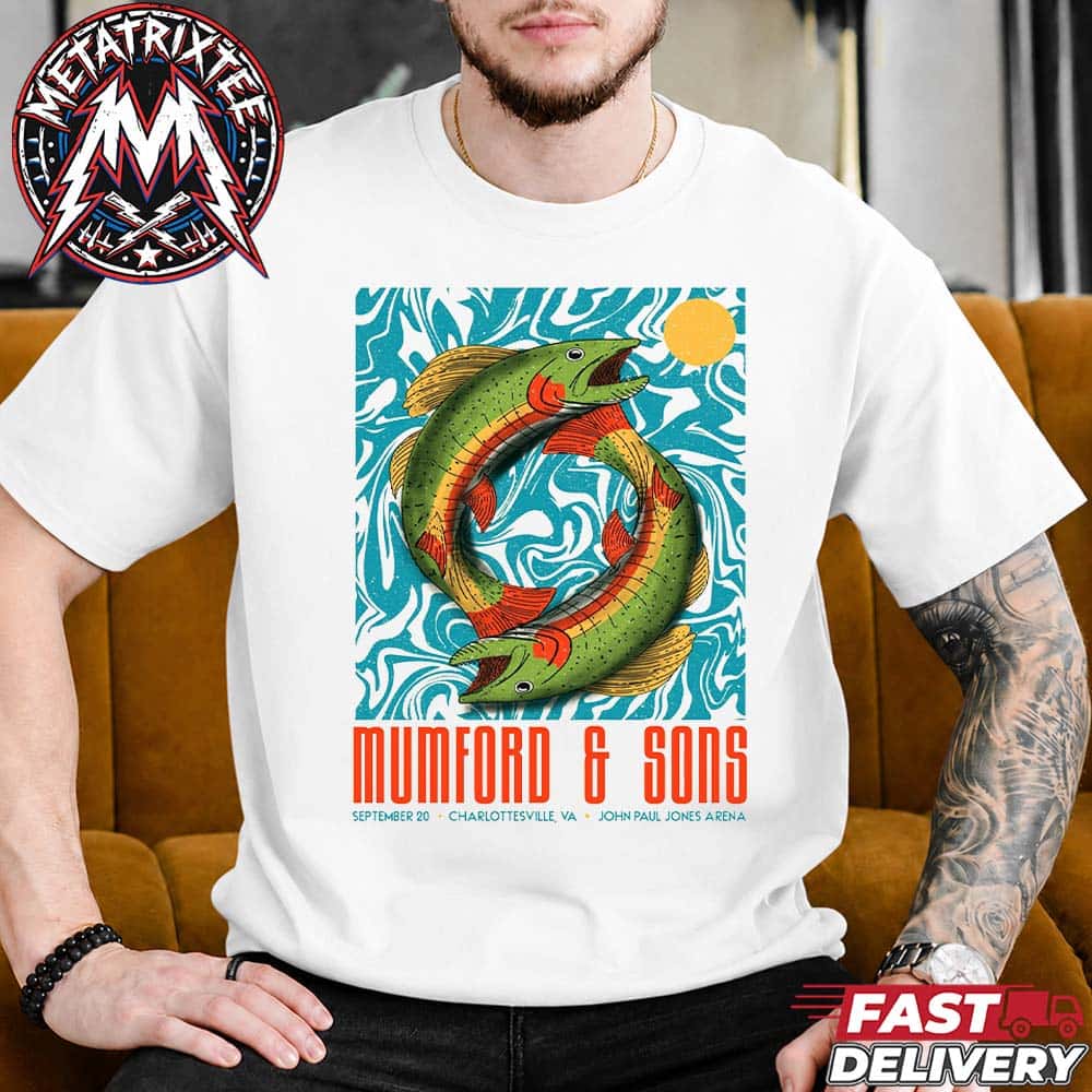Mumford And Sons Charlottesville Prizefighter Tour 2026 Show Poster For The John Paul Jones Arena In Virginia On September 20 2026 Short White T-Shirt Mumford And Sons Charlottesville Prizefighter Tour 2026 Show Poster For The John Paul Jones Arena In Virginia On September 20 2026 Short White T-Shirt