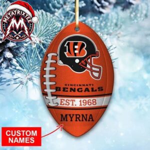 NFL Cincinnati Bengals Rugby Football Helmet Custom Name Ornament Custom Your Family Name 2026