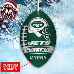 NFL New York Jets Football Helmet Est 1960 Custom Name Ornament Custom Your Family Name 2026