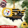 Pittsburgh Steelers Football Shape With Helmet Est 1933 Custom Name Ornament