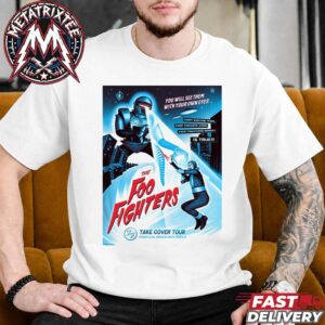 On September 17 2026 the Foo Fighters Edmonton Take Cover Tour Poster By Sara Deck At Commonwealth Stadium In Alberta Canada White T-Shirt