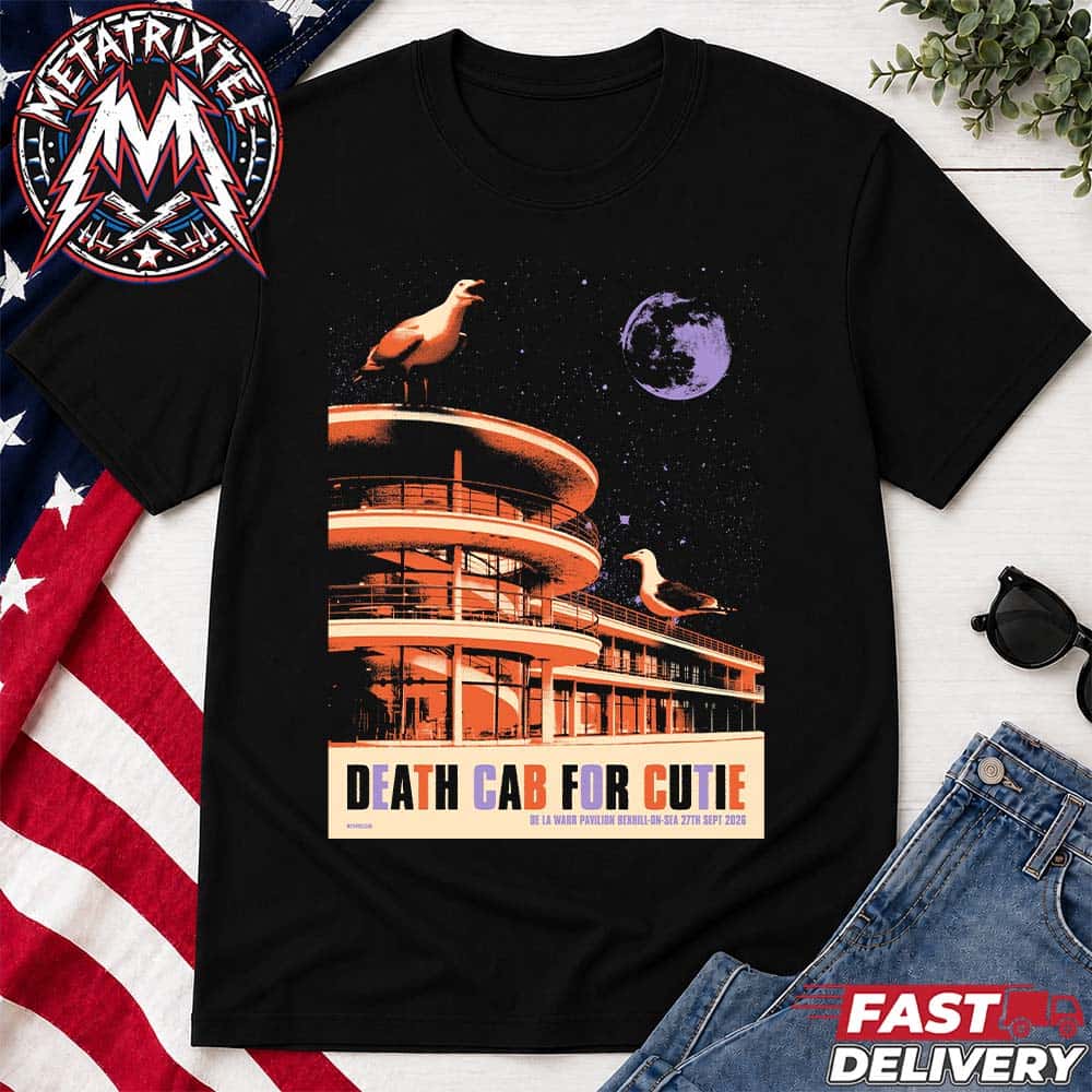 On Sunday September 27 2026 Death Cab for Cutie Tonight Poster For The De La Warr Pavilion In Bexhill United Kingdom Short Black T-Shirt On Sunday September 27 2026 Death Cab for Cutie Tonight Poster For The De La Warr Pavilion In Bexhill United Kingdom Short Black T-Shirt