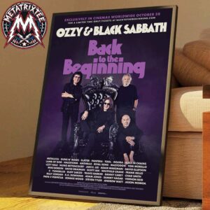 Ozzy Osbourne And Black Sabbath’s Back to the Beginning Final Concert Movie Poster Exclusively In Cinemeas Worldwide October 28th 2026 Poster Canvas