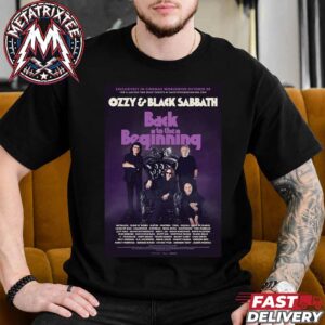 Ozzy Osbourne And Black Sabbath’s Back to the Beginning Final Concert Movie Poster Exclusively In Cinemeas Worldwide October 28th 2026 T-Shirt