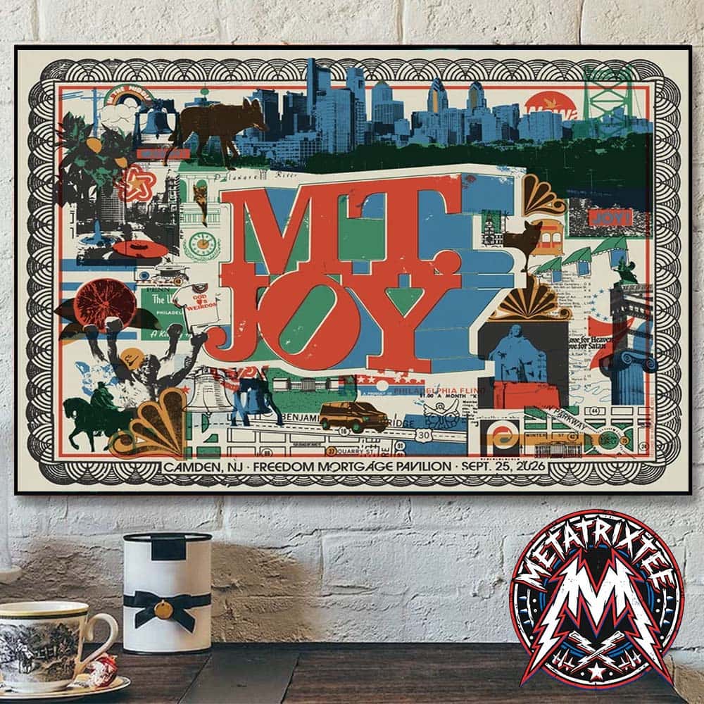 Philadelphia 2026 Mt Joy Concert Poster For September 25 2026 At The Freedom Mortgage Pavilion In Camden New Jersey Gallery-Style Poster Canvas Philadelphia 2026 Mt Joy Concert Poster For September 25 2026 At The Freedom Mortgage Pavilion In Camden New Jersey Gallery-Style Poster Canvas