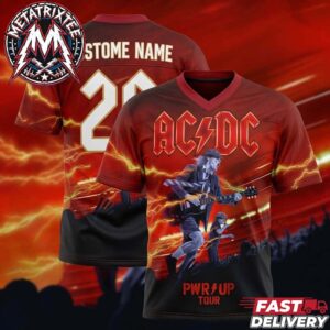 Philadelphia PWR UP Tour 2026 Show Poster For ACDC In Pennsylvania At Lincoln Financial Field On September 29 2026 Shirt Football Jersey