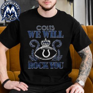 Queen Band X NFL X Indianapolis Colts We Will Rock You Merchandise Tee 2026 Black Short T-Shirt