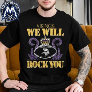 Queen X NFL X Minnesota Vikings We Will Rock You Event Tee 2026 Black T-Shirt
