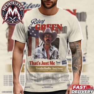 Riley Green That’s Just Me Tour 2027 Kicks Off On April 1st In Spokane WA To July 31th In Milwaukee WI All Over Print T-Shirt