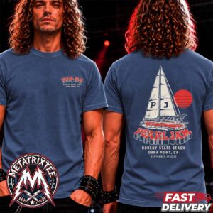 Sailboat Tee For Pearl Jam x Ohana Festival 2026 In Dana Point California At Doheny State Beach On September 27th 2026 Two Sided Navy T-Shirt