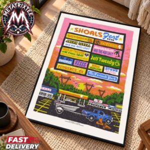 ShoalsFest 2026 Poster Lineup For McFarland Park In Florence AL On October 3-4 2026 With Jason Isbell and the 400 Unit Gallery-Style Poster Canvas
