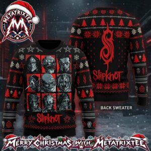 Slipknot 9 Members Grid Artwork Tribal S Logo Knitted Ugly Christmas Sweater Gift For Holiday 2026