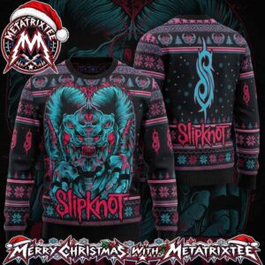 Slipknot Cyan Horned Demon Monster Tribal S Logo Ugly Christmas Sweater Gift For Holiday 2026