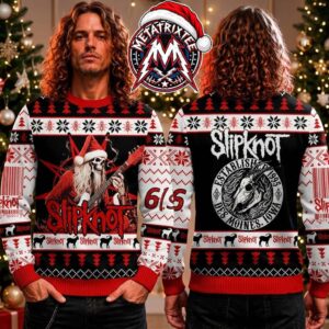 Slipknot Established 1995 Des Moines Iowa Barcode 615 Pattern Ugly Christmas Sweater Gift For Holiday 2026