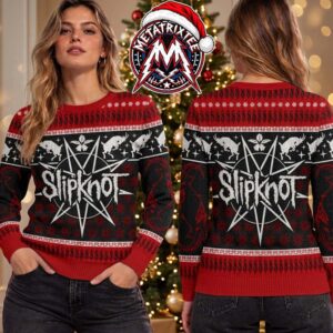 Slipknot Heavy Metal Band Tribal S Red Black Nordic Knit Holiday Christmas Xmas Ugly Christmas Sweater