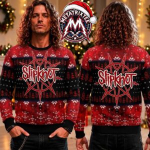 Slipknot Heavy Metal Nonagram Logo Red And Black Pattern Personalized Christmas 2026 Holiday Ugly Christmas Sweater