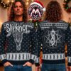 Slipknot Nonagram Band Logo Patchwork Snowman Reindeer Christmas Pattern 2026 Knitted Ugly Christmas Sweater