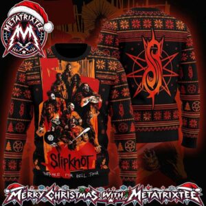 Slipknot Prepare For Hell Tour Band Members Nonagram Tribal S Logo Christmas Pattern 2026 Holiday Ugly Christmas Sweater