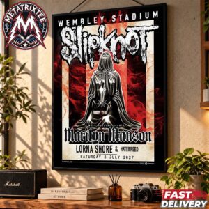 Slipknot Wembley Stadium Tour 2027 Poster UK And European For London On July 3 With Special Marilyn Manson And Lorna Shore And Hatebreed Poster Canvas