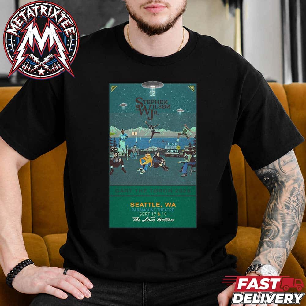 Stephen Wilson Jr. Seattle Gary The Torch Tour 2026 Poster Two Night On September 17 And 18 In Washington At Paramount Theatre Short T-Shirt Stephen Wilson Jr. Seattle Gary The Torch Tour 2026 Poster Two Night On September 17 And 18 In Washington At Paramount Theatre Short T-Shirt