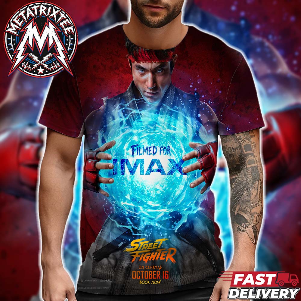 Street Fighter Movie 2026 IMAX Poster In Cinemas On October 16 All Over Print T-Shirt Street Fighter Movie 2026 IMAX Poster In Cinemas On October 16 All Over Print T-Shirt