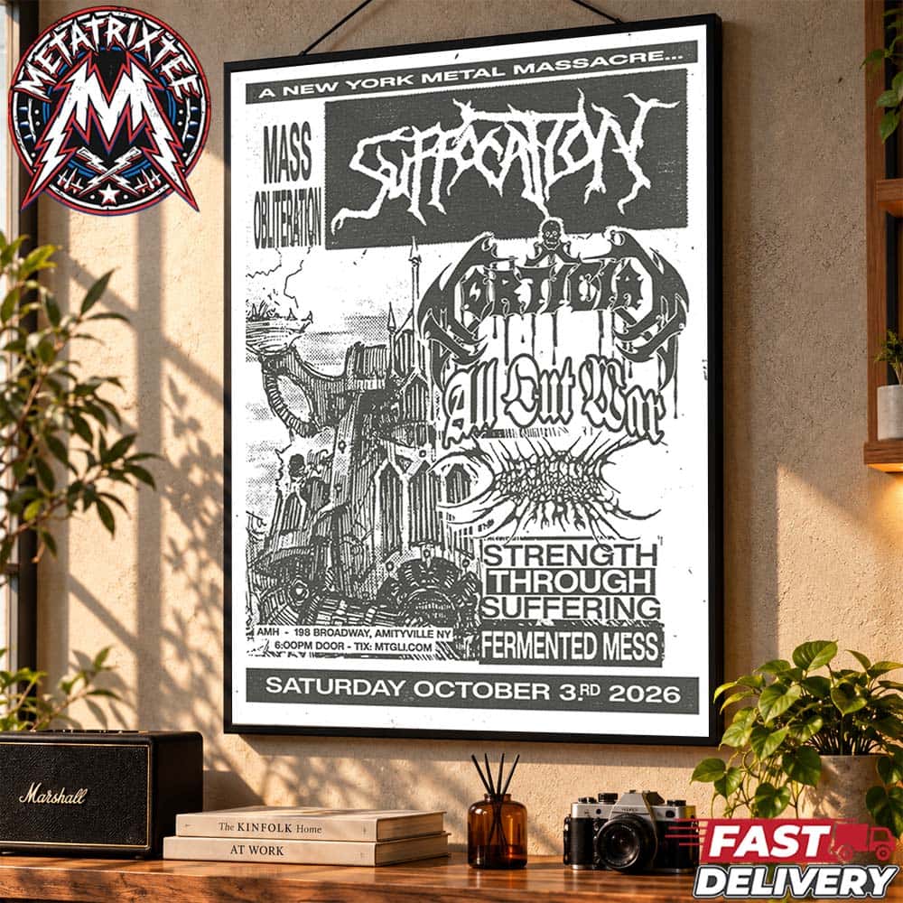 Suffocation Amityville Show Poster A New York Metal Massacre For Amityville Music Hall In NY On Saturday October 3rd 2026 High-Quality Poster Canvas Suffocation Amityville Show Poster A New York Metal Massacre For Amityville Music Hall In NY On Saturday October 3rd 2026 High-Quality Poster Canvas