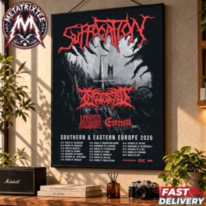 Suffocation Southern And Eastern Europe Tour 2026 Start October 8 In Kosice SK To October 28 In Aarau CH Premium Poster Canvas