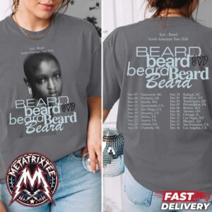 Syd Of The Internet Beard Tour For 2026 North America Starts November 7 In Vancouver Ends December 16 In Los Angeles Two Sided Short T-Shirt