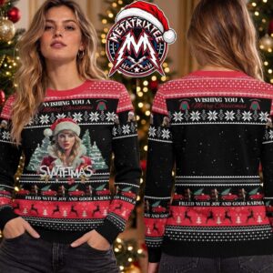 Taylor Swift Swiftmas Wishing You A Merry Christmas Filled With Joy And Good Karma Gift For Fan Knitted Ugly Christmas Sweater